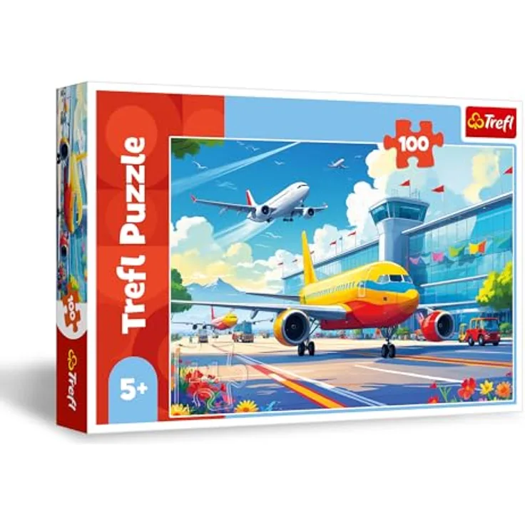 Trefl König der Lüfte, Puzzle mit 100 Teilen und buntem Flugzeugmotiv, kreative Unterhaltung für Kinder ab 5 Jahren