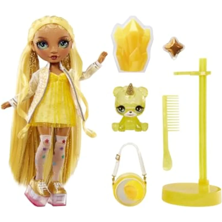 Rainbow High Anziehpuppe Classic Rainbow Fashion Doll- Sunny (yellow) mit funkelndem Haustier und Glitzerschleim - Preisvergleich – Bild 6