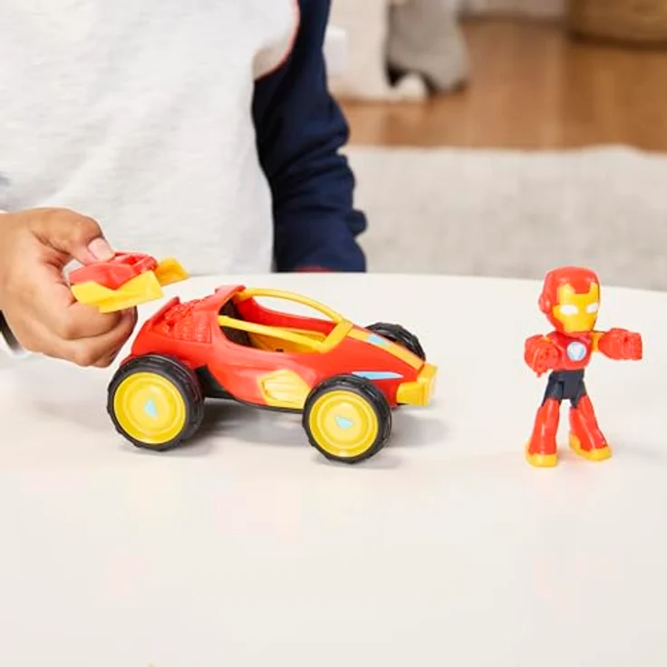 Marvel Iron Man and His Awesome Friends Iron Flitzer, 2-in-1 Spielset mit 7,6 cm Action-Figur und Fahrzeug, flexibel einsetzbares Accessoire für Kinder ab 3 Jahren – Bild 5