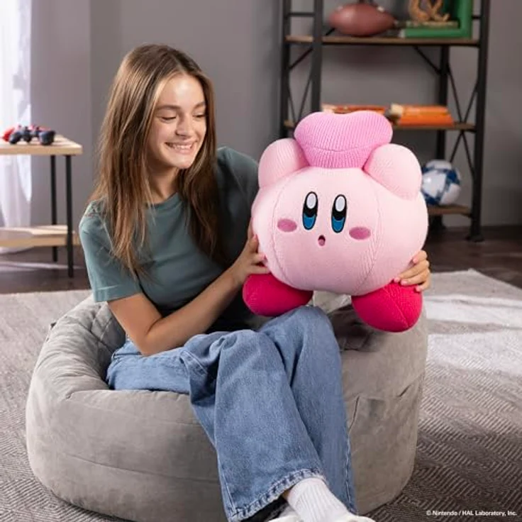 Tomy Kirby Nuiguru-Knit Plüschfigur, Kirby Friend Heart Mega 39 cm, handgefertigt im Kawaii-Stil – Bild 3