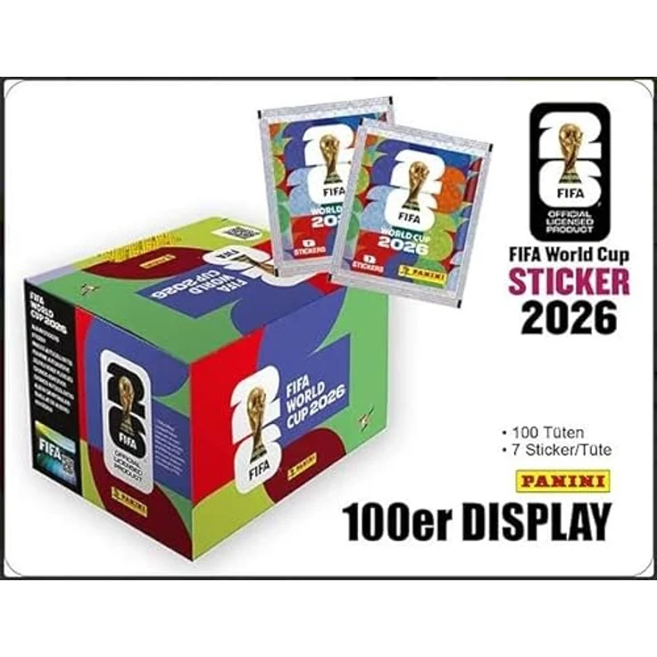 Panini FIFA World Cup 2026 Sticker, 1 Display mit 100 Tüten, 7 Sticker pro Tüte, für Fußballfans und Sammler – Bild 2