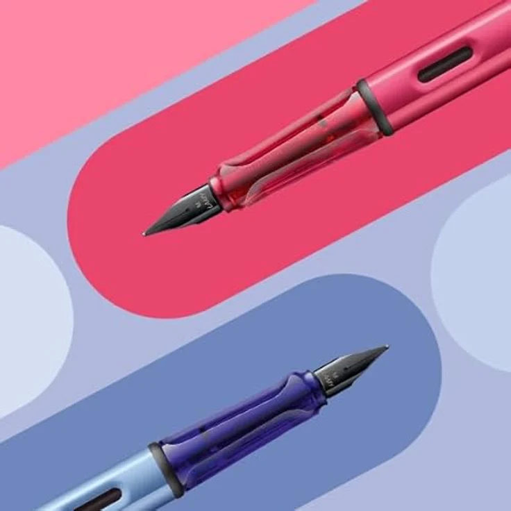 LAMY AL-star Füllfederhalter, ergonomisch mit Edelstahlfeder M, Farbe fiery, inkl. Tintenpatrone blau – Bild 5