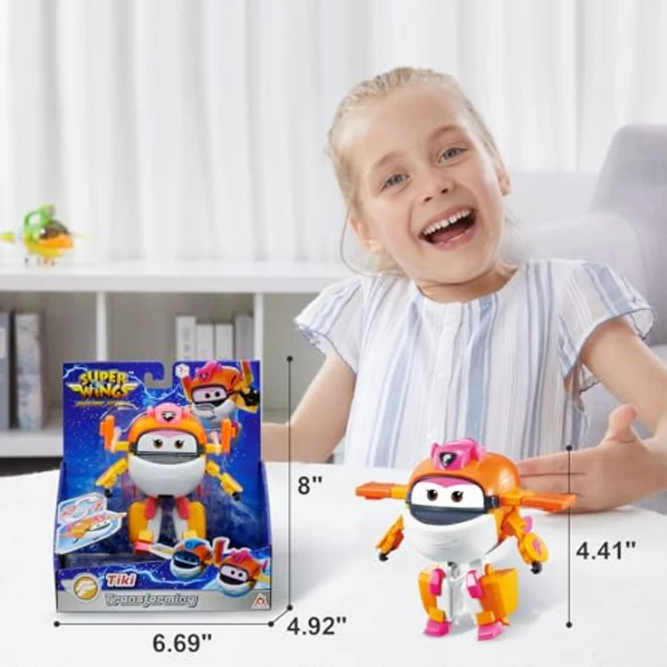 Super Wings Supercharged Tiki, 12,7 cm Transformations-Spielzeug-Flugzeug und Roboterfigur für Kinder ab 3 Jahren, akrobatisch und sicher – Bild 5