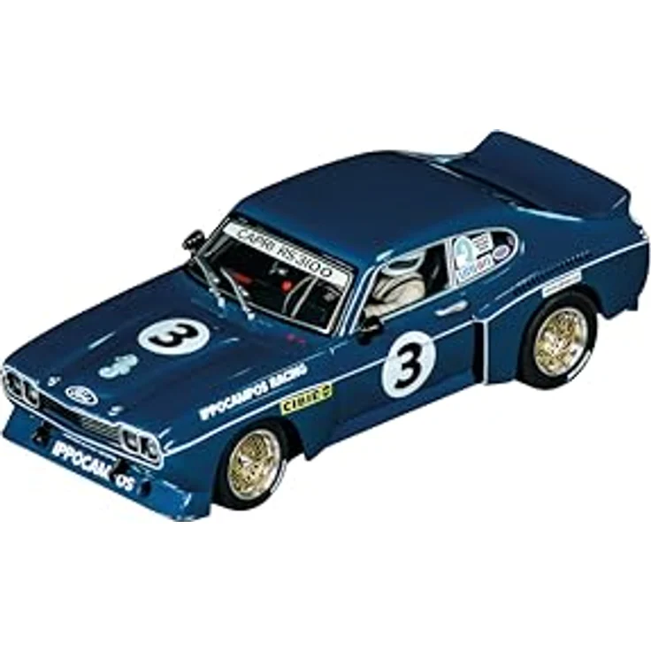 Carrera D132 Ford Capri RS 3100, No.3, Slot-Rennbahn Modell im Maßstab 1:32, blaue Karosserie – Bild 1