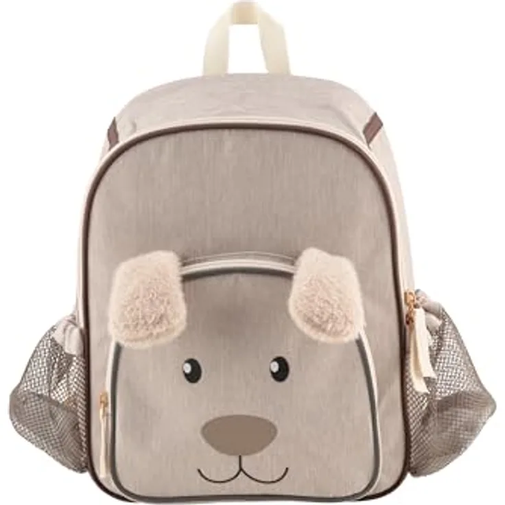 Sterntaler Rucksack Hund Lucky, Kindergartentasche aus wasserabweisendem Polyester mit Kühlfunktion, beige, verstellbaren Gurten und integrierter Adresskarte
