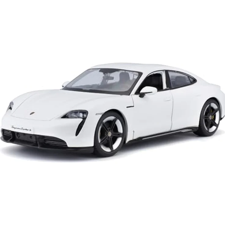 Bburago Porsche Taycan: Modellauto im Maßstab 1:24, Türen beweglich, 20 cm, weiß (18-21098) – Bild 2