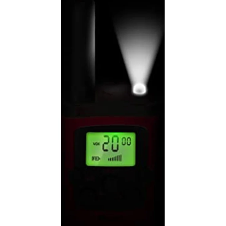 Alecto FR-115RD - Set von Zwei Walkie Talkies für Kinder - Walki Talki mit Reichweite bis zu 7 Kilometer - Walky Talky 8 Kanäle - integrierte Taschenlampe - beleuchtetes Display - Red – Bild 4