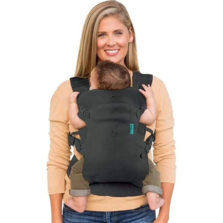 Infantino BKids Babytrage Flip Advanced, Bauch- und Rückentrage mit 4 Positionen, schwarz, für Babys von 3,6 bis 14,5 kg – Bild 1