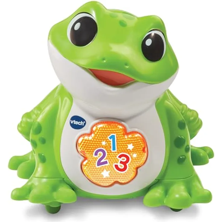 VTech Baby Hüpfspaß-Frosch – Sprechender, hüpfender Frosch mit 3 gesungenen Liedern und 12 Melodien – Für Kinder von 12-36 Monaten
