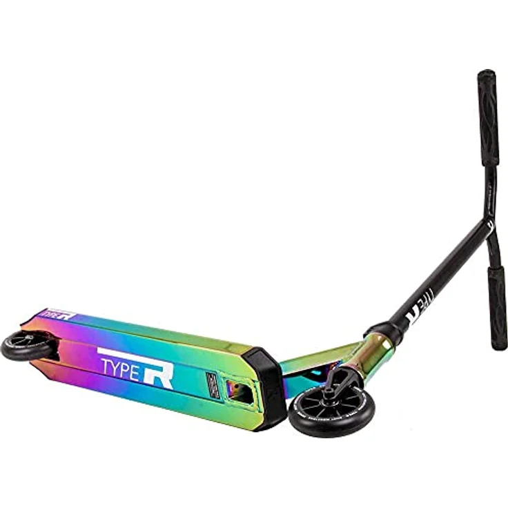 Root Industries R-Type Stunt-Scooter H= 82,5mm Park Trick Tret Roller + Fantic26 Sticker (Rainbow Neochrome) Scooter Aluminium 6061 110mm 3600g Rainbow Neochrome – Bild 5