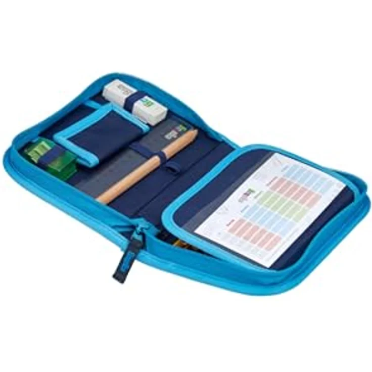 ergobag Federmäppchen Set 22-teilig, inkl. Lyra Buntstifte, Stundenplan-Fach, Kleingeldfach und Lineal, aus recycelten Materialien – Bild 3