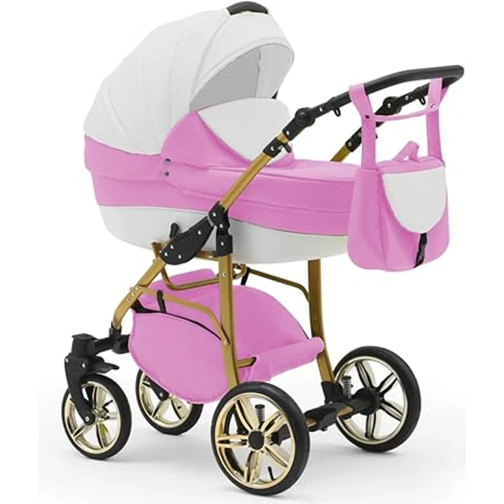 Elcar Kinderwagen-Set 4 in 1 Neo Gold inkl. Sportsitz und Autositz - 16 Teile - in 22 Farben – Bild 2