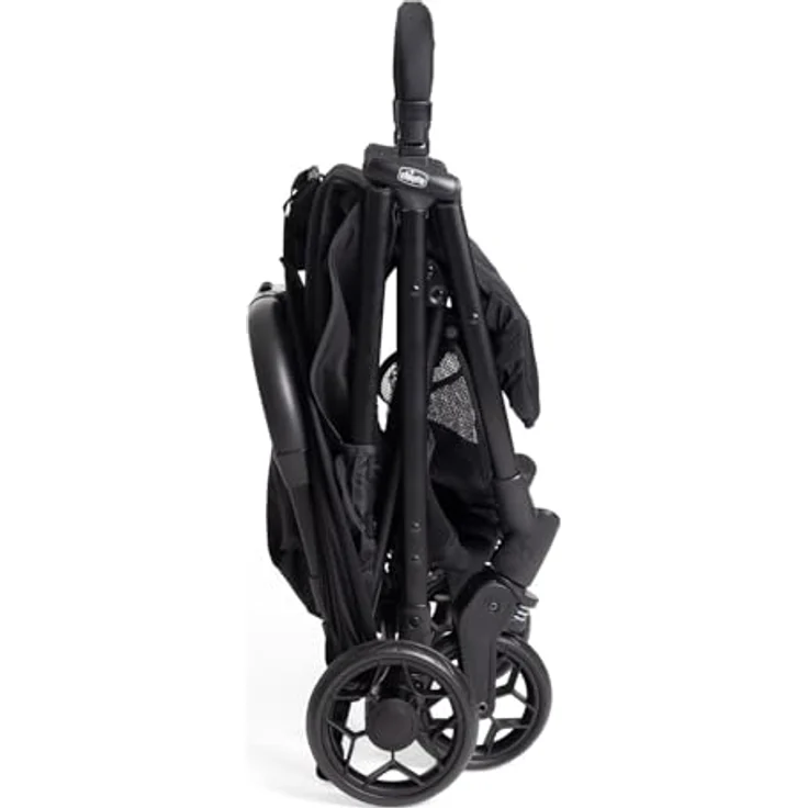 Chicco Urbino Kinderwagen, Zusammenklappbarer Buggy, Verstellbare Fußstütze, Verdeck, schwarz – Bild 3