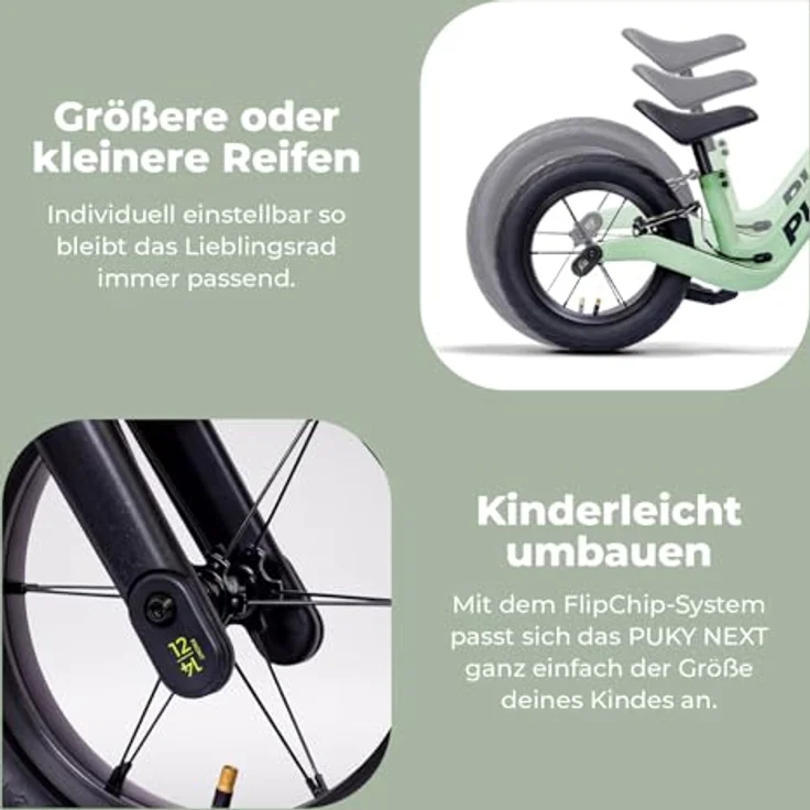 Magni PUKY NEXT Räder Upgrade Set, Umbaukit von 12" auf 14" Laufradgröße mit FlipChip-System – Bild 5