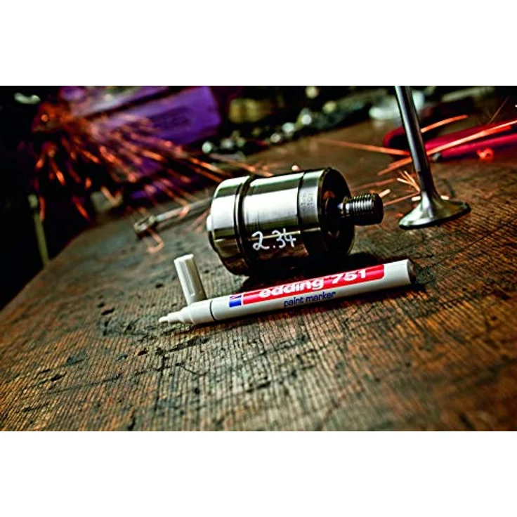 Edding 751 Lackmarker - silber - 10 Lackmarker - Rundspitze 1-2 mm - wasserfest, stark deckend – Bild 4