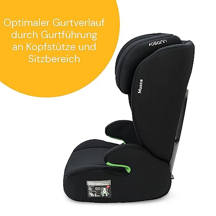 Osann Kindersitz Musca i-Size (ab 3 Jahre - 12 Jahre, 100 cm - 150 cm) - Black, 14-fach höhenverstellbare Kopfstütze und Memoryschaum im Seitenaufprallschutz – Bild 6