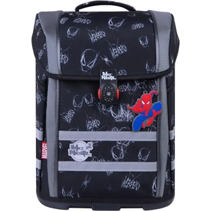McNeill Schulranzen-Set PERFECTO, MARVEL SPIDERMAN II 5-teilig, ergonomisch, ClickFlex-Rückensystem, Reflektoren, 22L, 1.250g – Bild 3