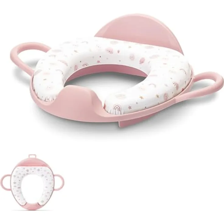 Lorelli Baby-Toilettensitz mit Rückenlehne, 11 cm, gepolstert, Handgriff, Spritzschutz, Kunststoff