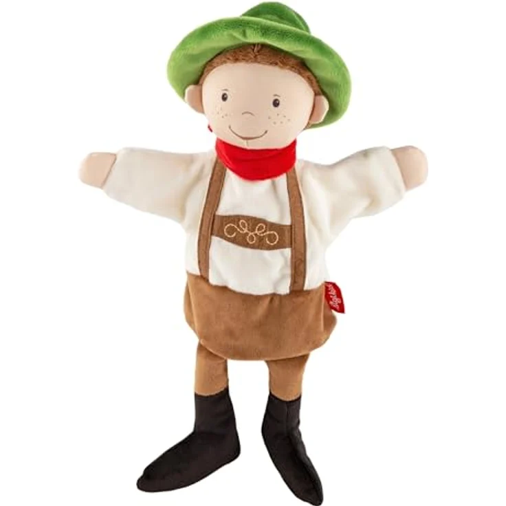 Sigikid 43344 Handspielpuppe Seppl, Kuschelweicher Microplüsch, beige, OneSize – Bild 1