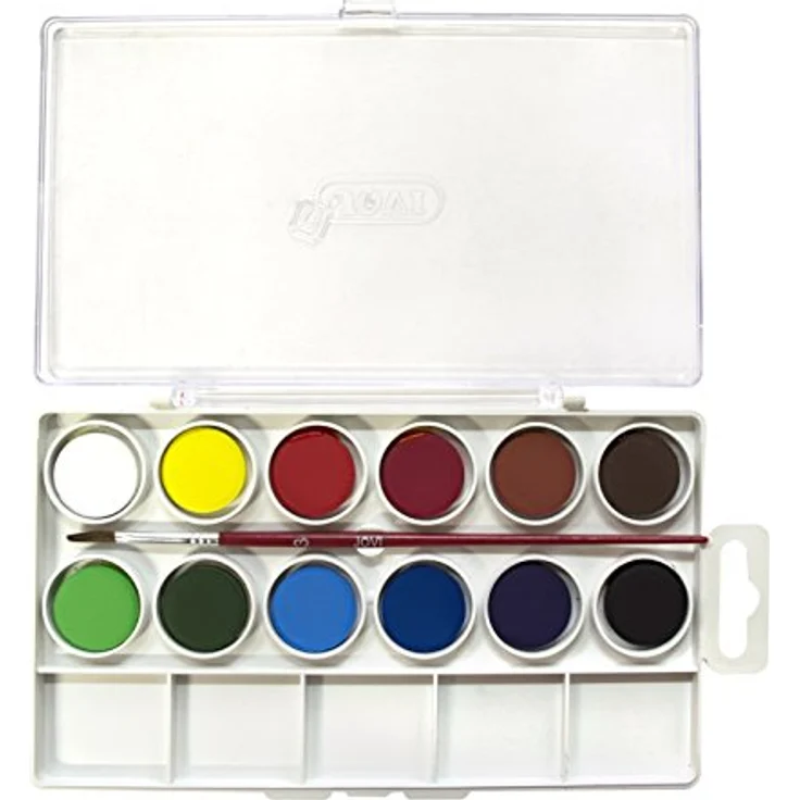 Jovi Wasserfarbkasten, 12 ergiebige Aquarellfarben mit Pinsel und Mischpalette, für Kinder ab 3 Jahren – Bild 2