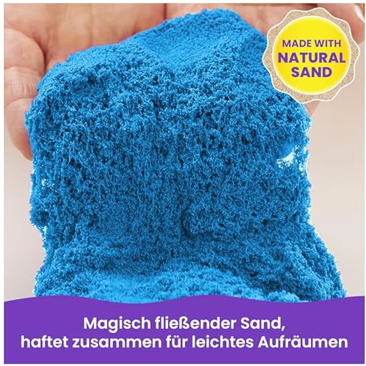 Spin Master Kinetic Sand Farbspiel Koffer, 1 kg, kreativer Bastelsand für haptisches Spielen – Bild 6