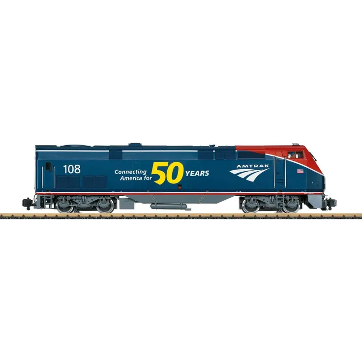 LGB Diesellokomotive P42 – 50 Jahre Jubiläum Phase VI (Spur G) mit mfx/DCC-Decoder, 2 Hochleistungsmotoren, digital schaltbarem Licht und Sound, Originalfarbgebung.