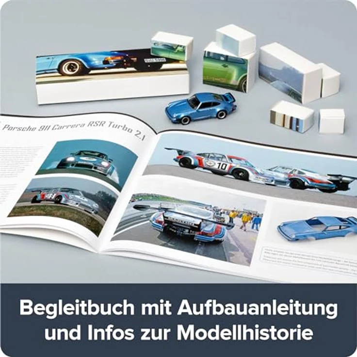 Franzis Adventskalender Porsche 911 Turbo Bausätze Adventskalender, metallic-blau, Maßstab 1:43, Soundmodul – Bild 4