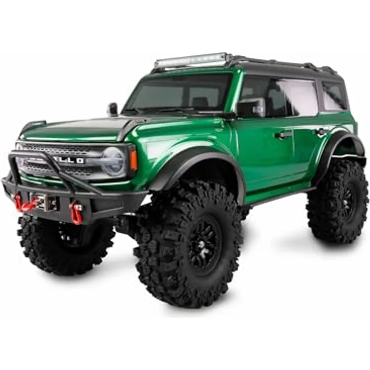 Amewi AMXRock Caballo Crawler 4WD 1:10 ARTR grün-metallic, Ferngesteuertes Auto mit Portalachsen und 2-Gang-Getriebe