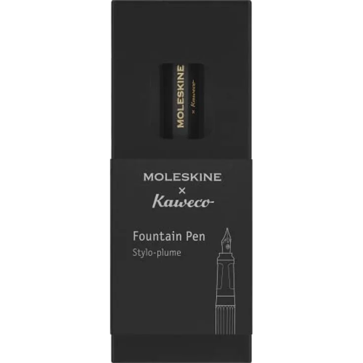 Moleskine MSK X KAWECO M Füller, nachfüllbarer Kugelschreiber mit blauer 1,0-mm-Mine, Schwarz