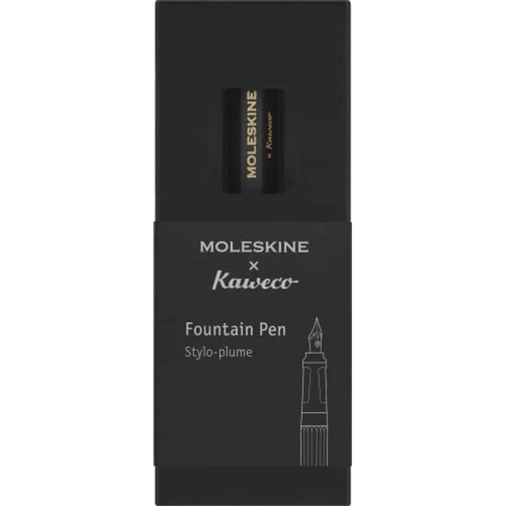Moleskine MSK X KAWECO M Füller, nachfüllbarer Kugelschreiber mit blauer 1,0-mm-Mine, Schwarz – Bild 1
