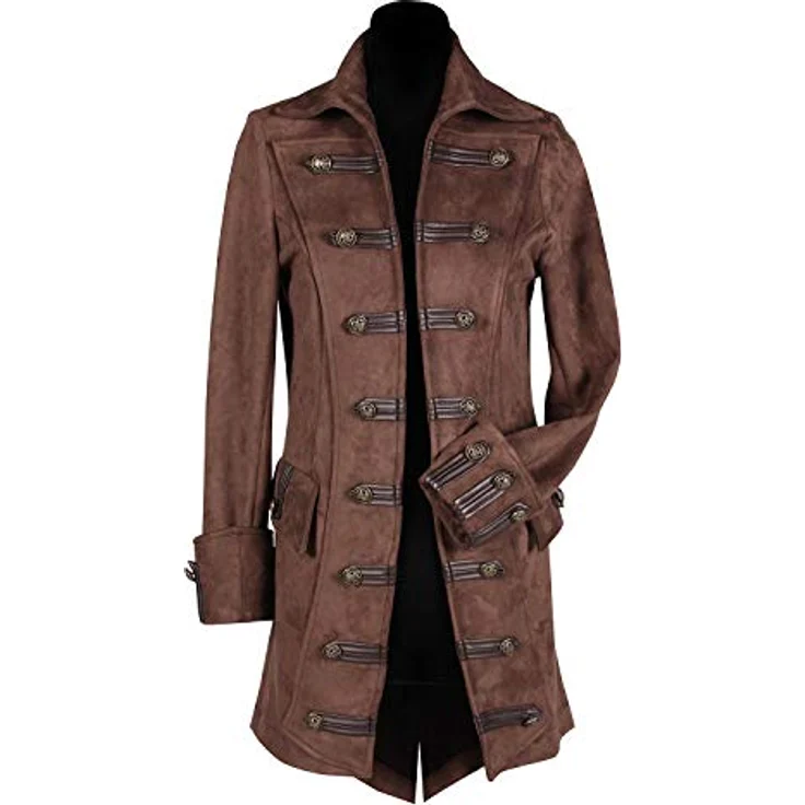 Thetru Herren Jacke Piraten Lancaster, Kostümjacke aus 100% Polyester, braun (XL) – Bild 1