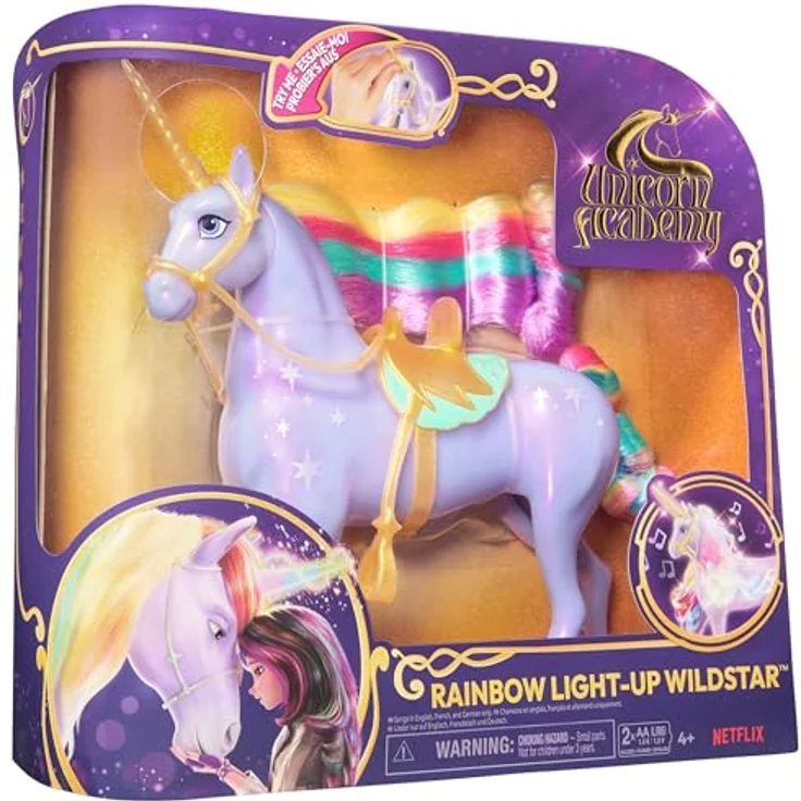 Spin Master Licht-Magie Wildstar, Sammelfigur aus Unicorn Academy, Mehrfarbig, Weiß, interaktive Funktionen, leuchtet in Regenbogenfarben, spielt Titelmusik – Bild 10