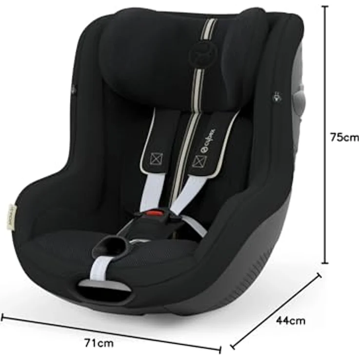 Cybex Sirona G I-Size Plus, Reboard Kindersitz für Kinder ab 61 cm bis 105 cm, Moon Black – Bild 2
