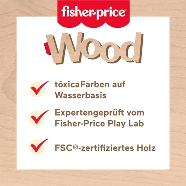 Fisher-Price® Stapelspielzeug Formen-Stapel- und -Sortierspielzeug aus Holz, (13-tlg) - Holzspielzeug zur Förderung der Feinmotorik und Farberkennung – Bild 4