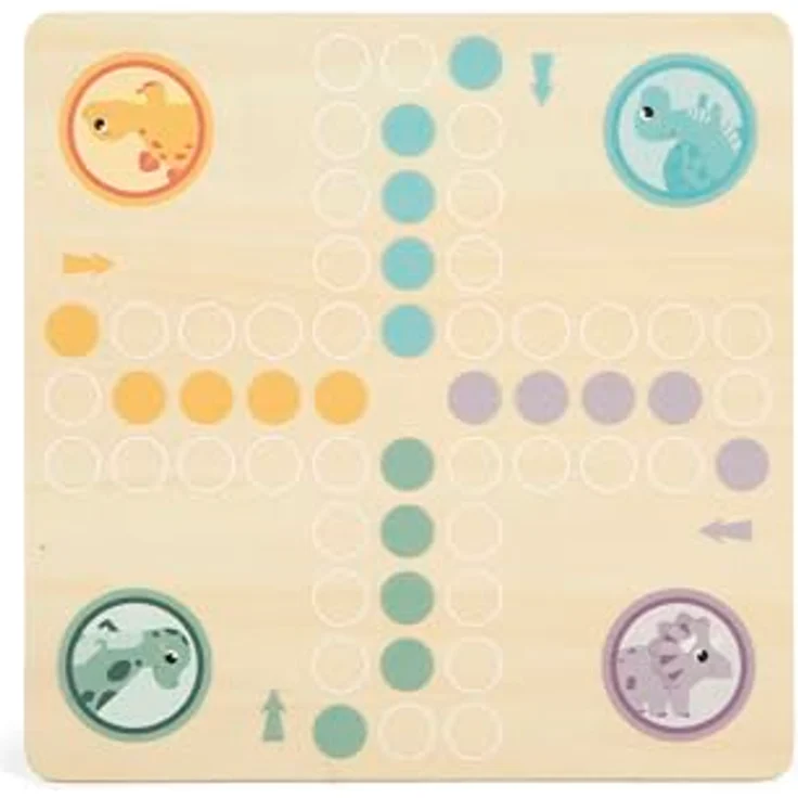 Small Foot Ludo „Dino“, Gesellschaftsspiel aus FSC® 100%-zertifiziertem Holz, Brettspiel für Kinder ab 4 Jahren – Bild 4