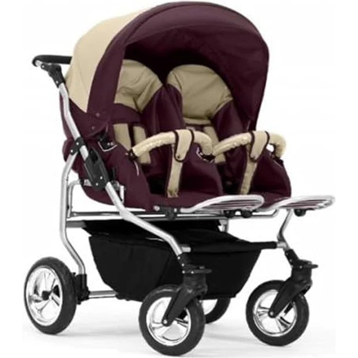 Elcar Zwillingskinderwagen 4 in 1 Duo inkl. Autositze - 13 Teile - in 20 Farben, variabler Griff und Rückenlehne – Bild 3