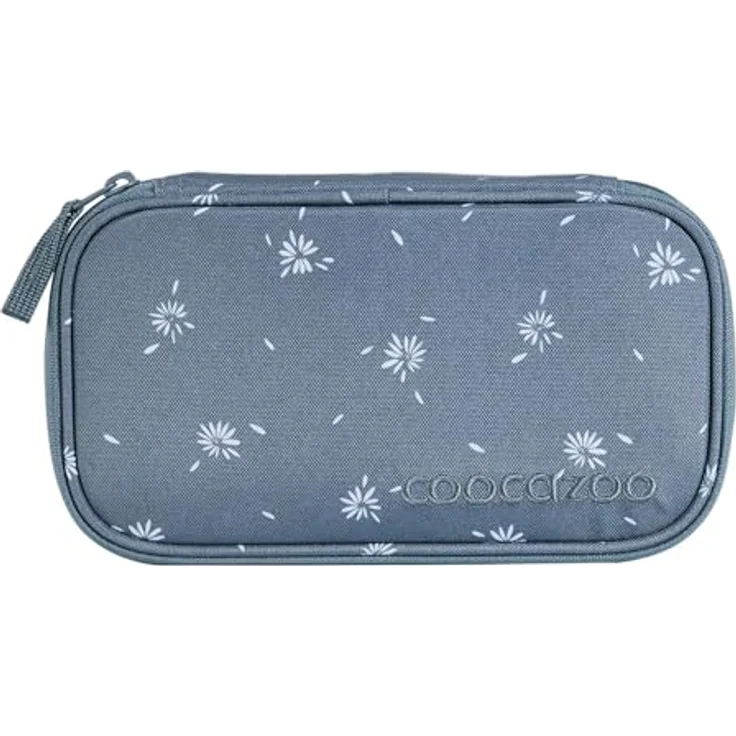 Coocazoo Schlampermäppchen Pencil Case Bloomy Daisy, geräumig und tragbar, blaugrau – Bild 1