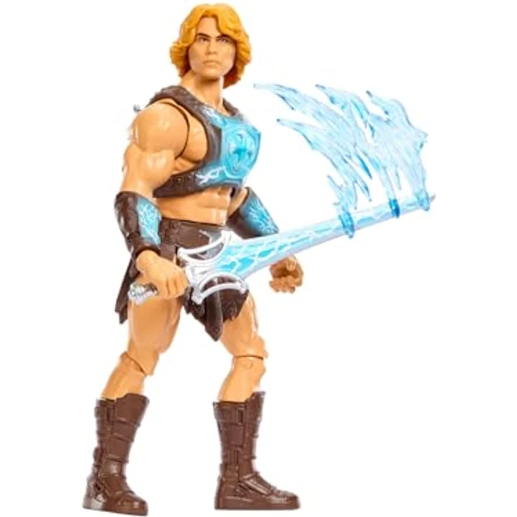 Masters of the Universe He-Man Funktionsfigur, 14 cm mit Schwert der Macht, Dreh- und Loslassfunktion, detailgetreues Heldenspielzeug aus dem Film, JKJ02 – Bild 5