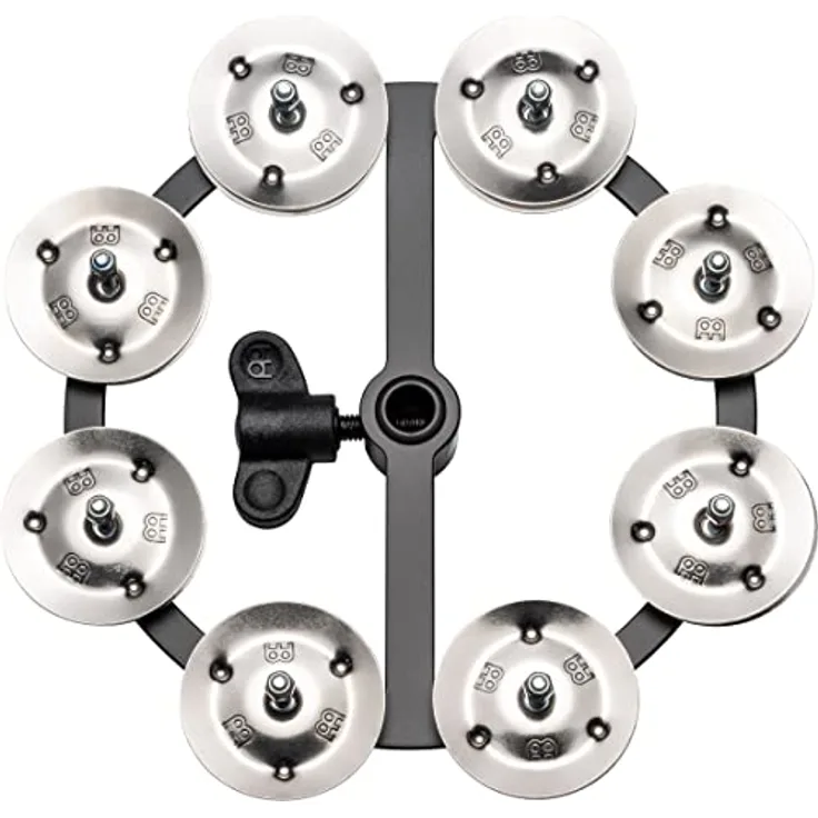 Meinl Percussion HTHH1BK Hihat Tambourine mit Stahlschellen (einreihig), schwarz