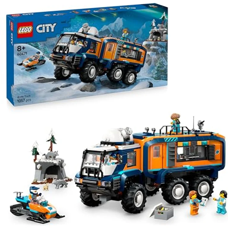 LEGO City 60471 Arktis-Truck mit Labor, 6-rädrig, inkl. 5 Mini-Figuren und Schneemobil, Mehrfarbig – Bild 1