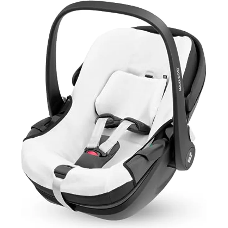 Maxi-Cosi Sommerbezug aus Biobaumwolle für Pebble 360, Babysitzbezug, atmungsaktiv und feuchtigkeitsabsorbierend, maschinenwaschbar, nachhaltige Baumwolle, Naturweiß