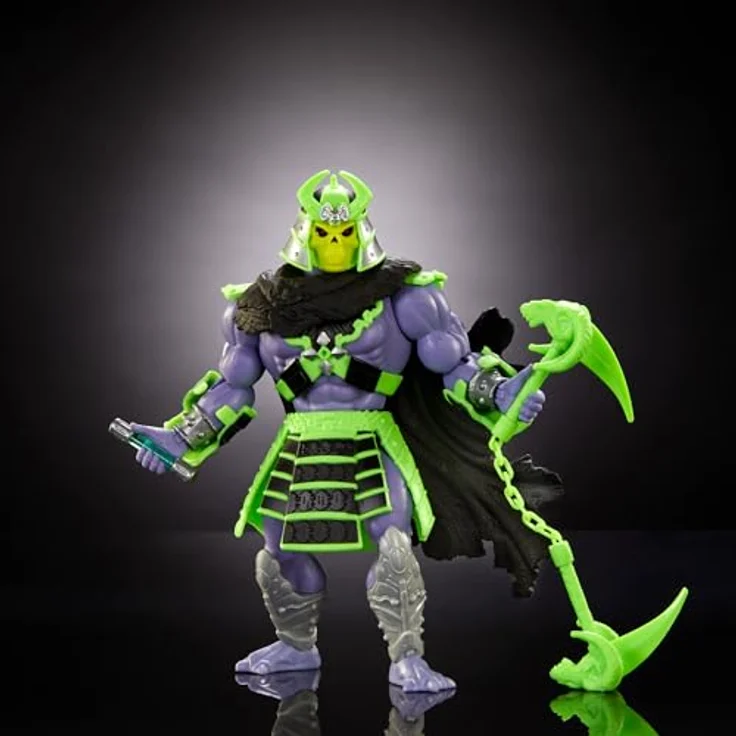 Masters of the Universe MOTU Origins Turtles of Grayskull Skeletor, bewegliche Actionfigur mit 16 Bewegungspunkten und Zubehör, ca. 14 cm, Samurai-Stil – Bild 3
