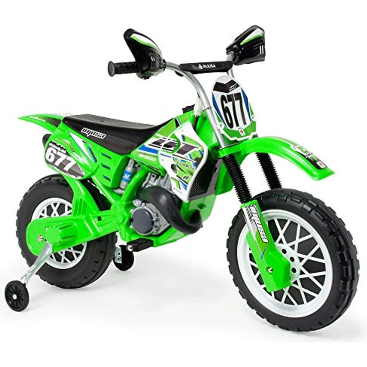 Injusa Avigo Scrambler Elektromotorrad für Kinder ab 36 Monaten, 6V Elektrofahrzeug, max. 5 km/h, mit Stützrädern – Bild 1