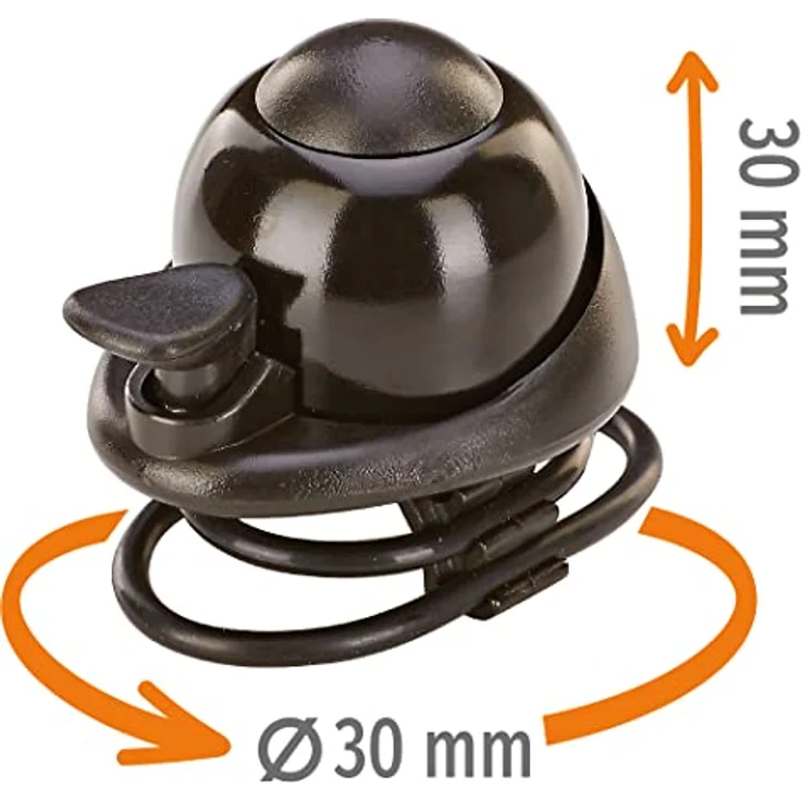 Prophete Glocke mit Silikon-Halterung, passend für alle Lenkerdurchmesser, Farbe: schwarz – Bild 4