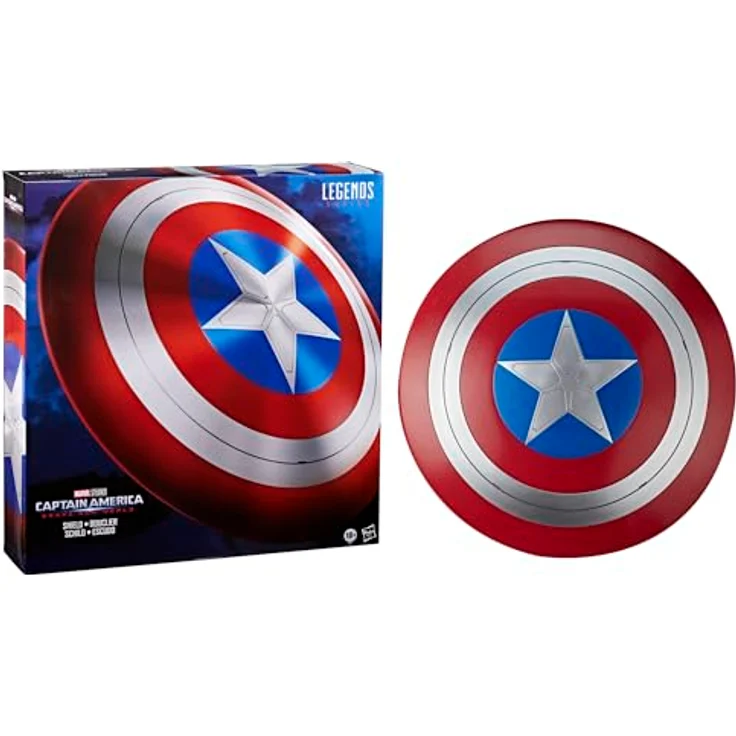 Hasbro Marvel Legends Series Captain America Schild, Rollenspielarktikel für Erwachsene, Premium-Rollenspielschild mit verstellbaren Riemen, 60 cm Durchmesser, rot-weiß-blau – Bild 2
