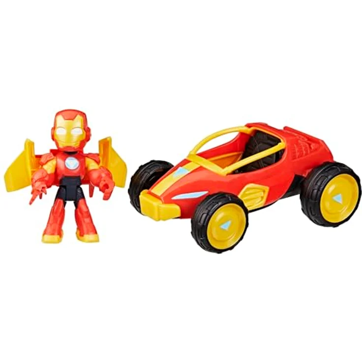 Marvel Iron Man and His Awesome Friends Iron Flitzer, 2-in-1 Spielset mit 7,6 cm Action-Figur und Fahrzeug, flexibel einsetzbares Accessoire für Kinder ab 3 Jahren – Bild 1