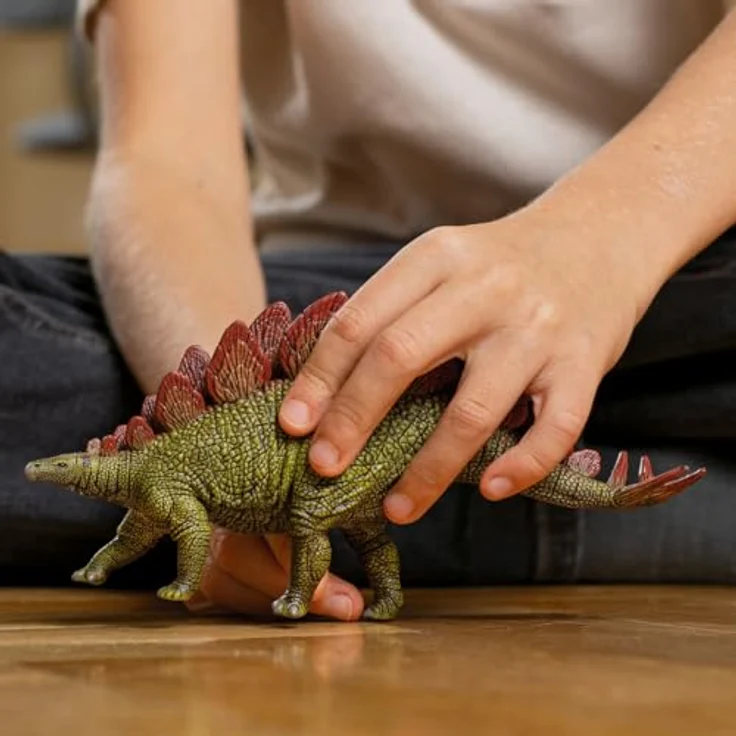 Schleich Stegosaurus (15040), Dinosaurier mit feuerroter Knochenplattenreihe, ca. 20 x 5 x 10,2 cm – Bild 2