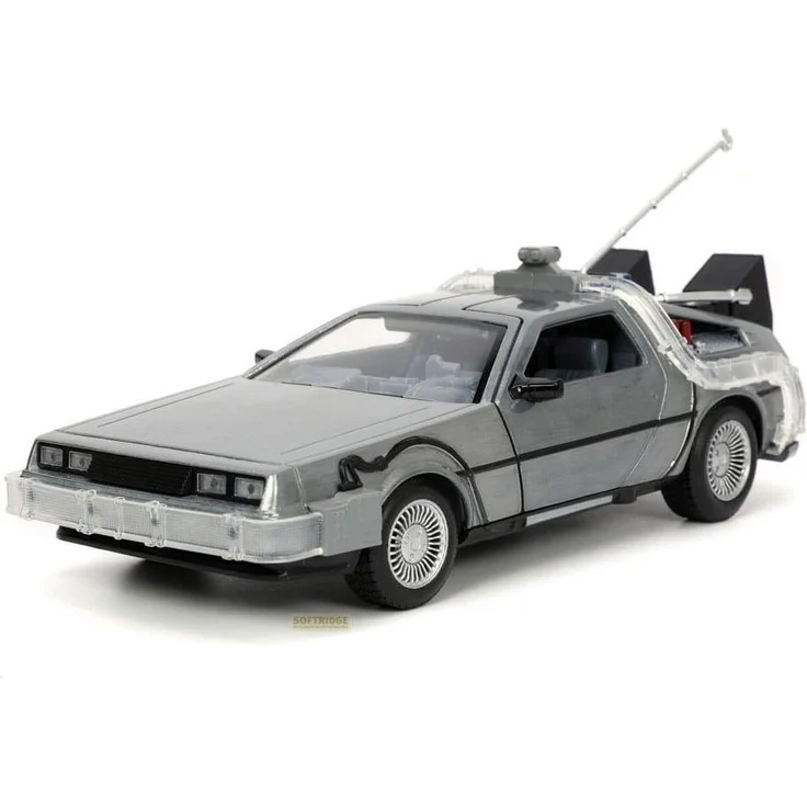 Jada Time Machine Back to the Future, Diecast-Modellauto im Maßstab 1:24 aus Metall, mit beweglichen Teilen und integrierter Beleuchtung, in attraktiver Fensterbox