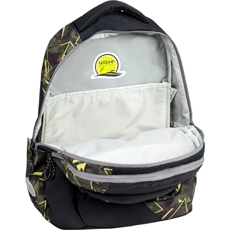 Wave Prime Schulrucksack, Schulrucksack mit 30 L Volumen, Laptopfach bis 15,4", wasserabweisendes Polyester, schwarz – Bild 4