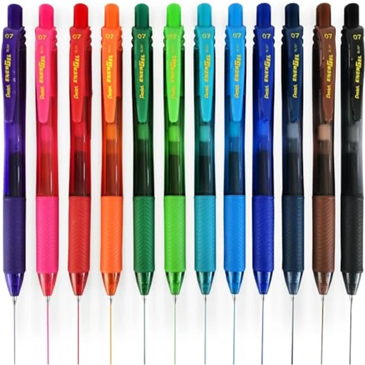Pentel Energel X Retractable Gel Pen, 0,35 mm, schnell trocknende Tinte, nachfüllbar, Rot, 12 Stück – Bild 11